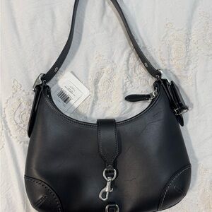 Coach - Hamptons hobo Black Leather Shoulder Bag